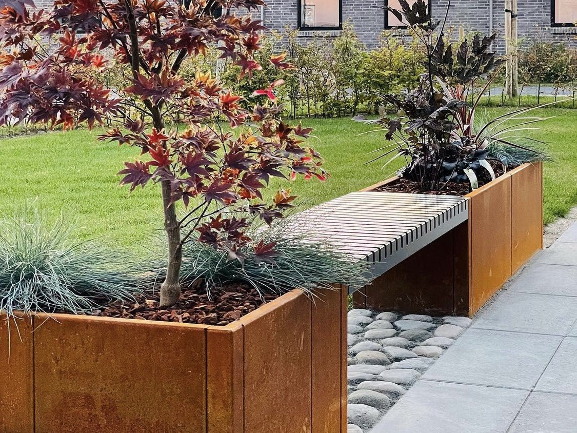 Steel garden bench CUBY large