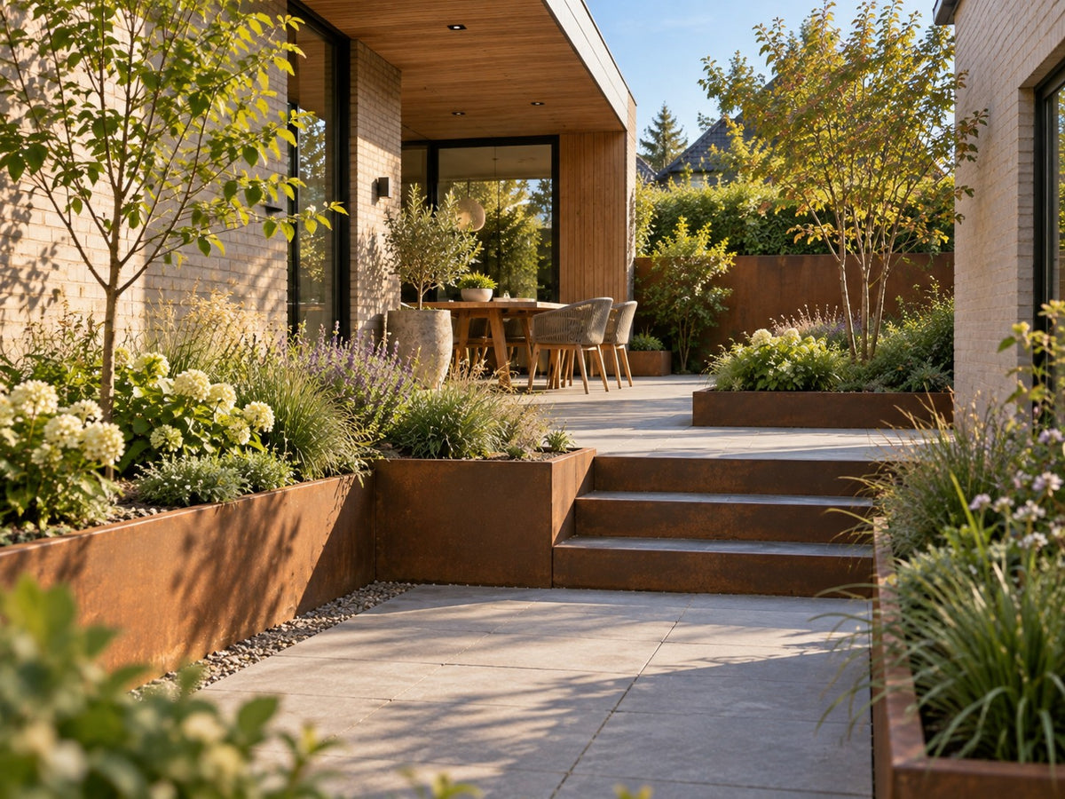 Corten retaining wall