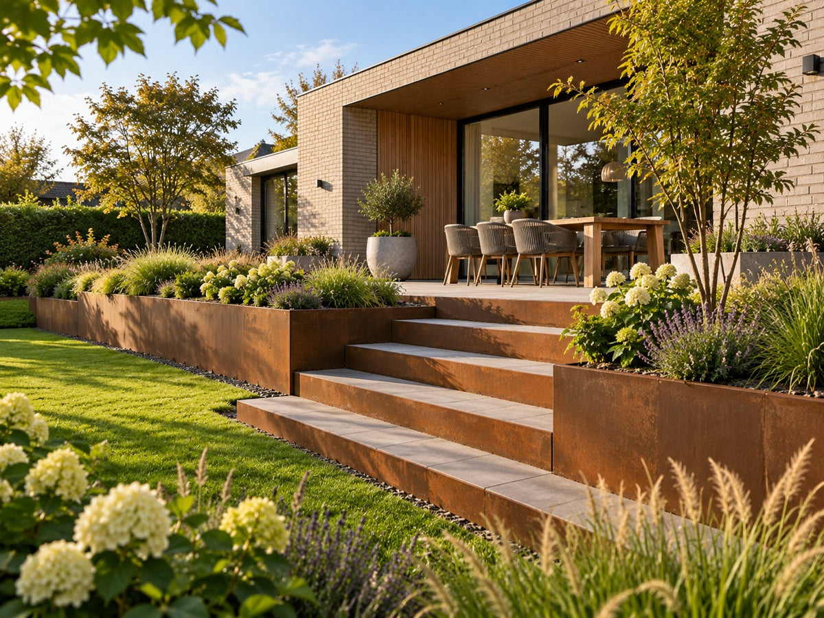 Corten retaining wall
