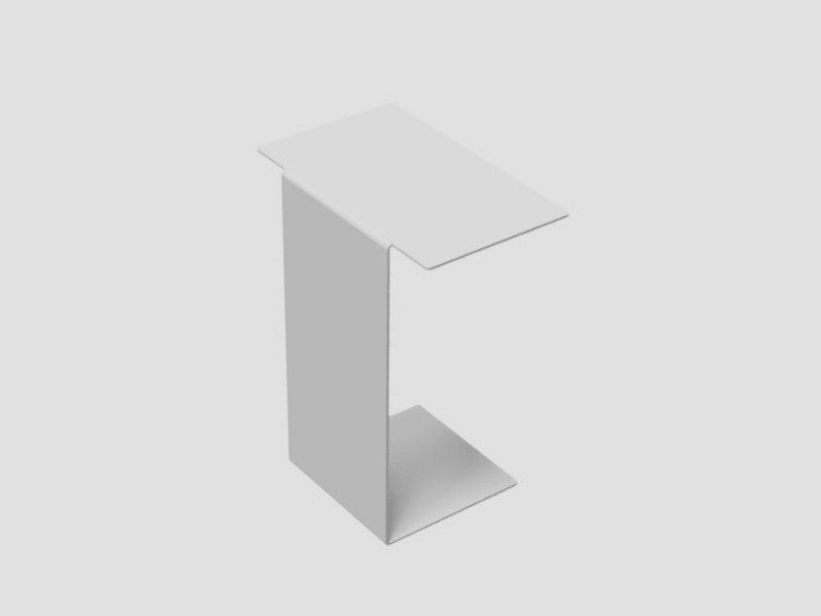 BAZE side table in raw steel – 39.5 cm