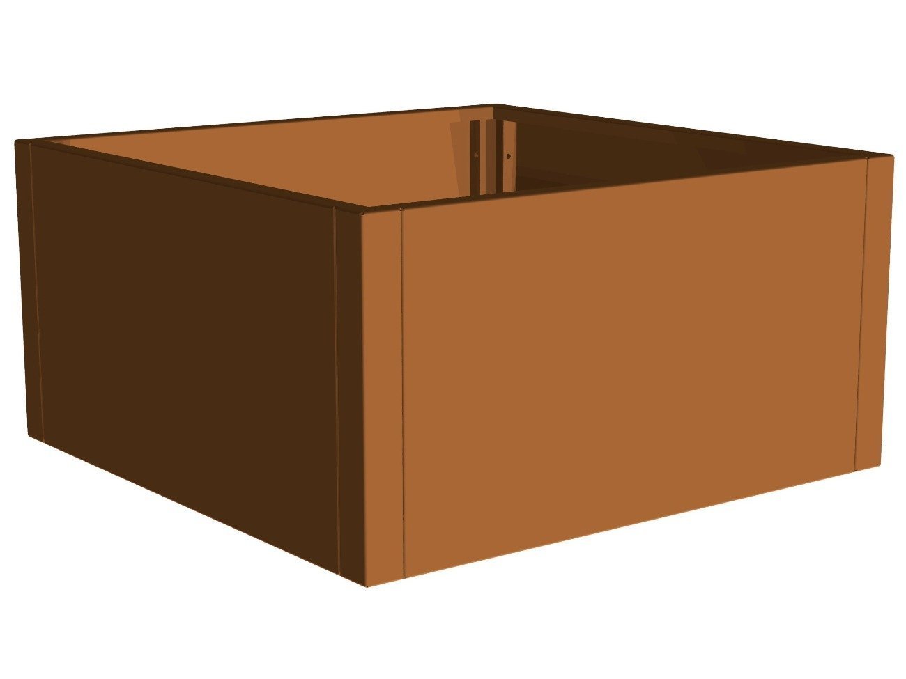 Cortenstål plantekasse CUBY 80 x 80 x 40 cm