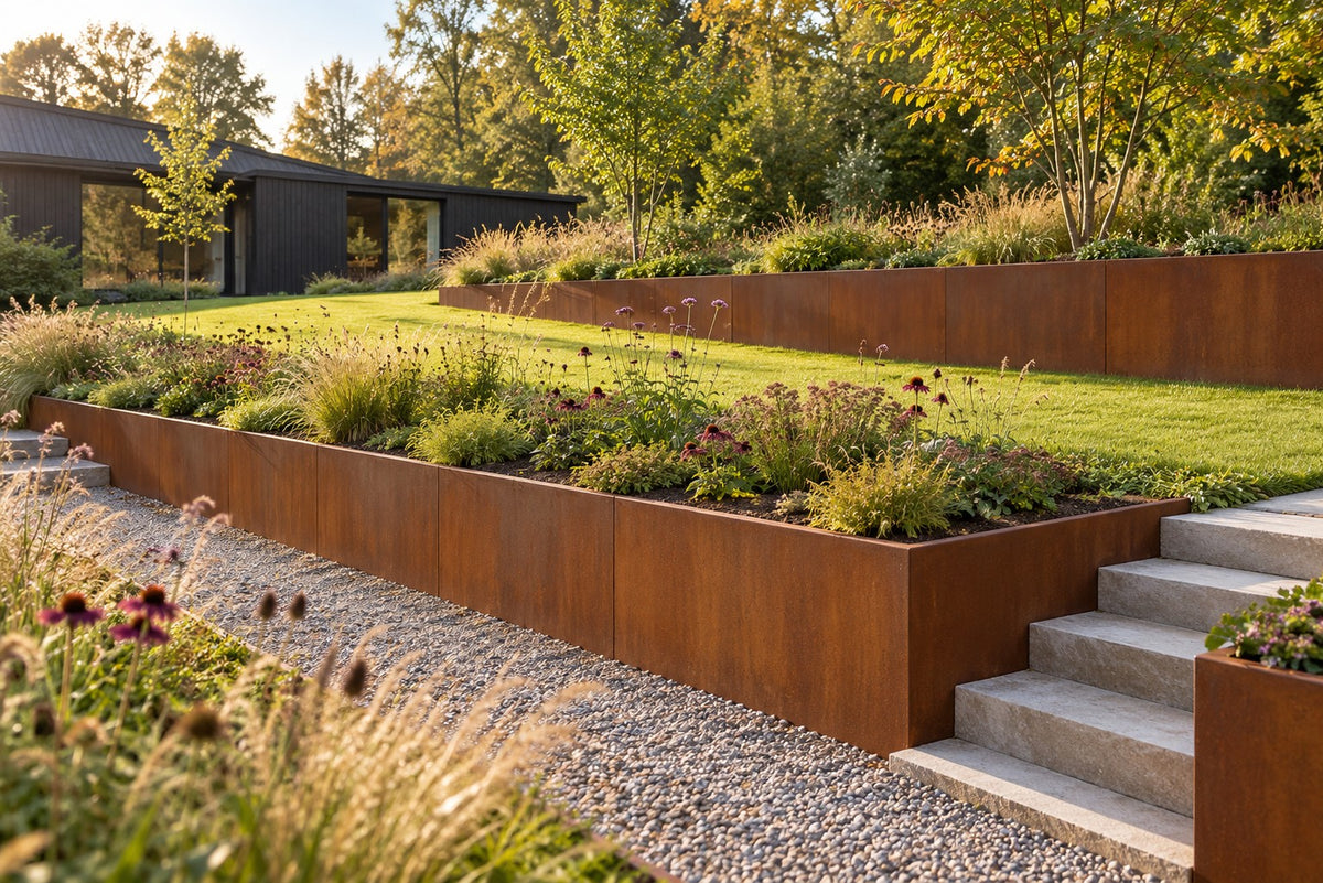 Corten retaining wall
