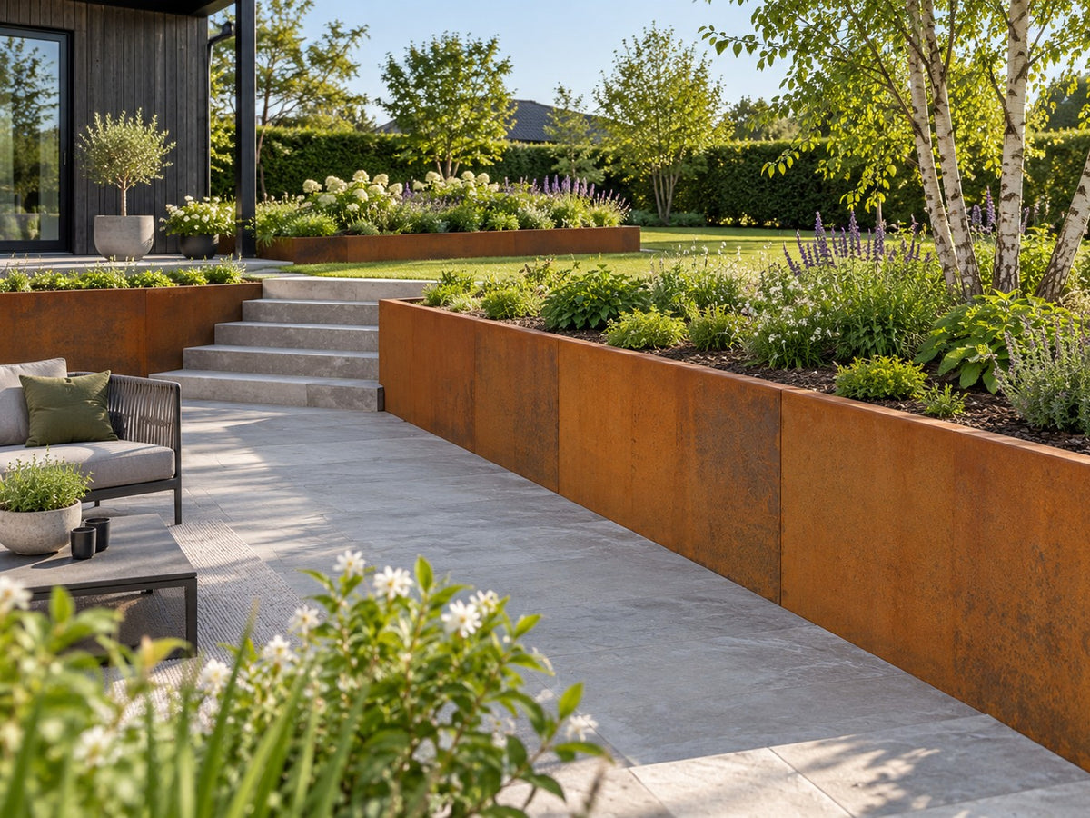 Corten retaining wall