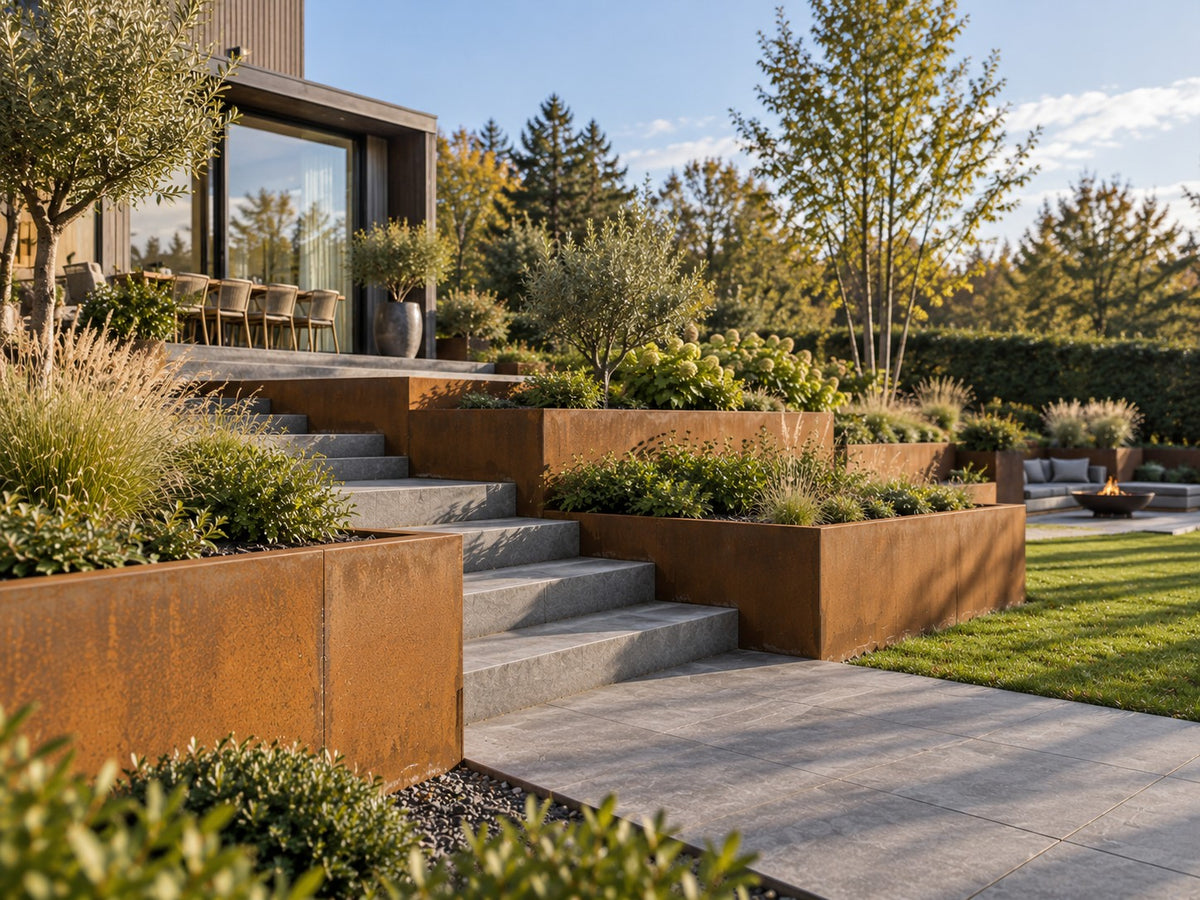 Corten retaining wall