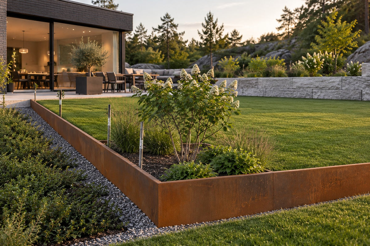 Corten retaining wall