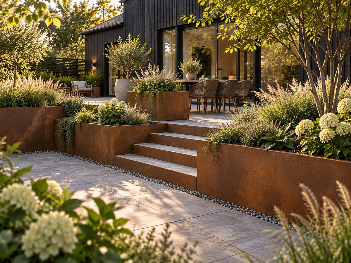 Corten retaining wall