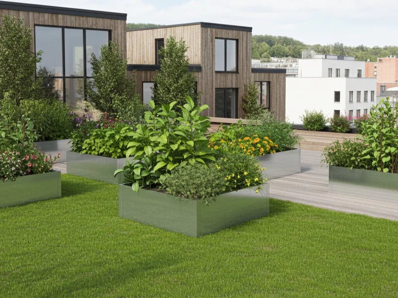 Raised bed galvanized steel CUBY 120 x 120 x 40 cm