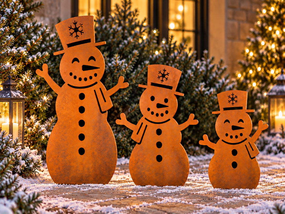 Corten steel snowman – Christmas decoration (35 / 50 / 80 cm)