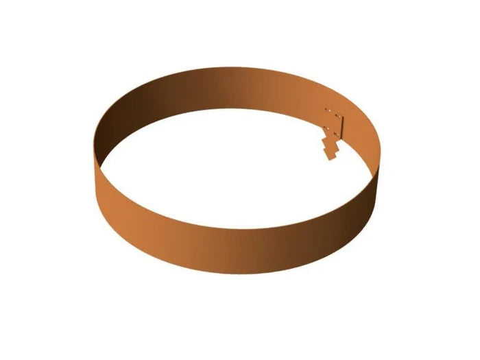 Beeteinfassung aus Cortenstahl als Baumscheibe um einen Baum im Rasen