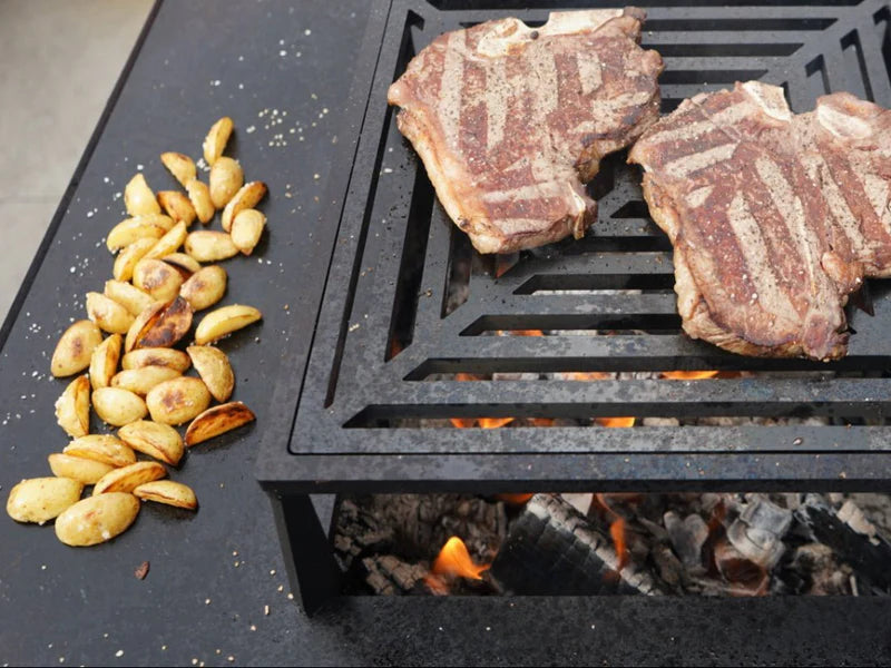 BBQ fire pit CUBY black 60 x 60 x 80 cm