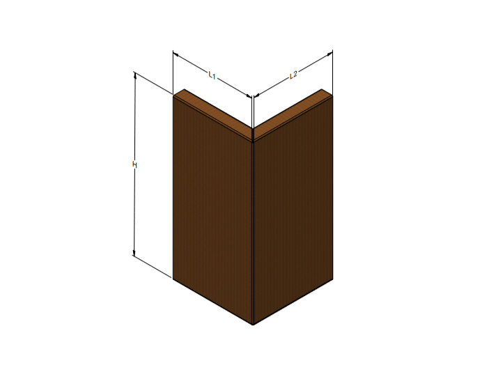 Corner module 90 degree retaining wall in corten steel, custom made for landscaping and level differences.