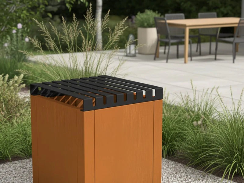 Auflagebank 40 cm aus Stahl für Pflanzkasten im Garten