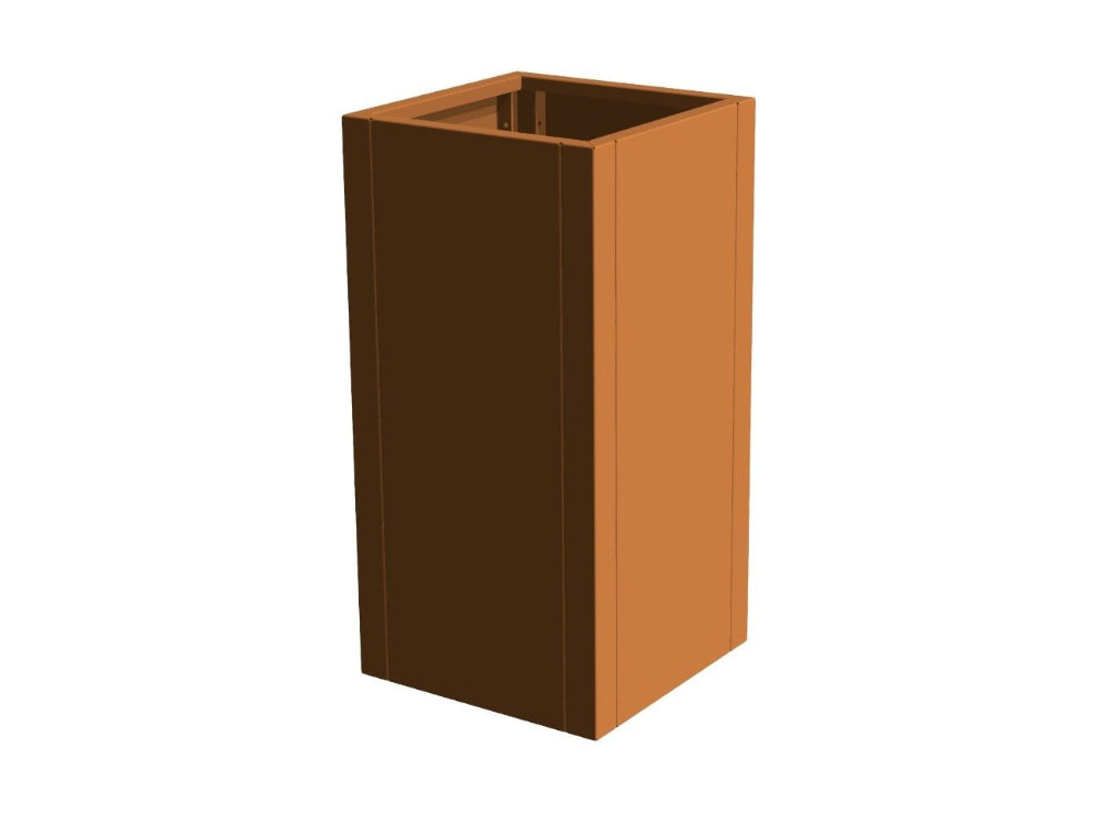 Hoher rechteckiger Pflanzkasten aus Cortenstahl von CUBY