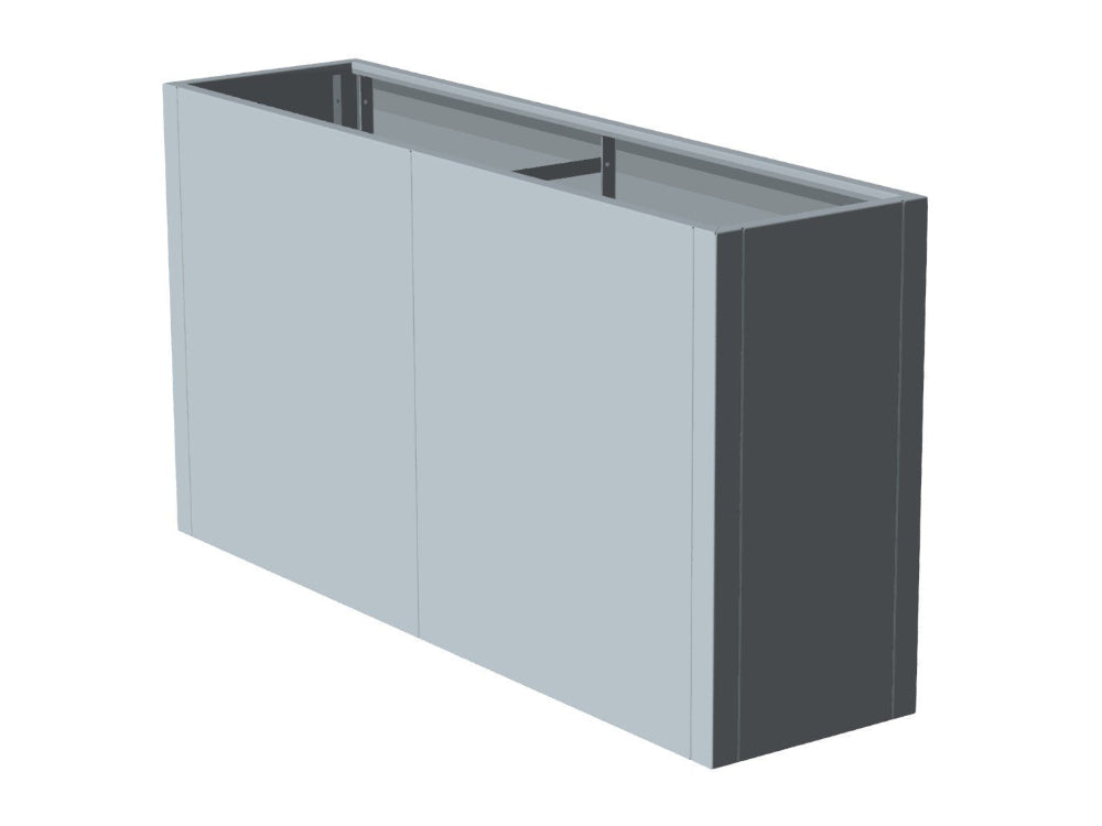 CUBY rechteckiger Pflanzkübel aus verzinktem Stahl als freistehendes Produkt