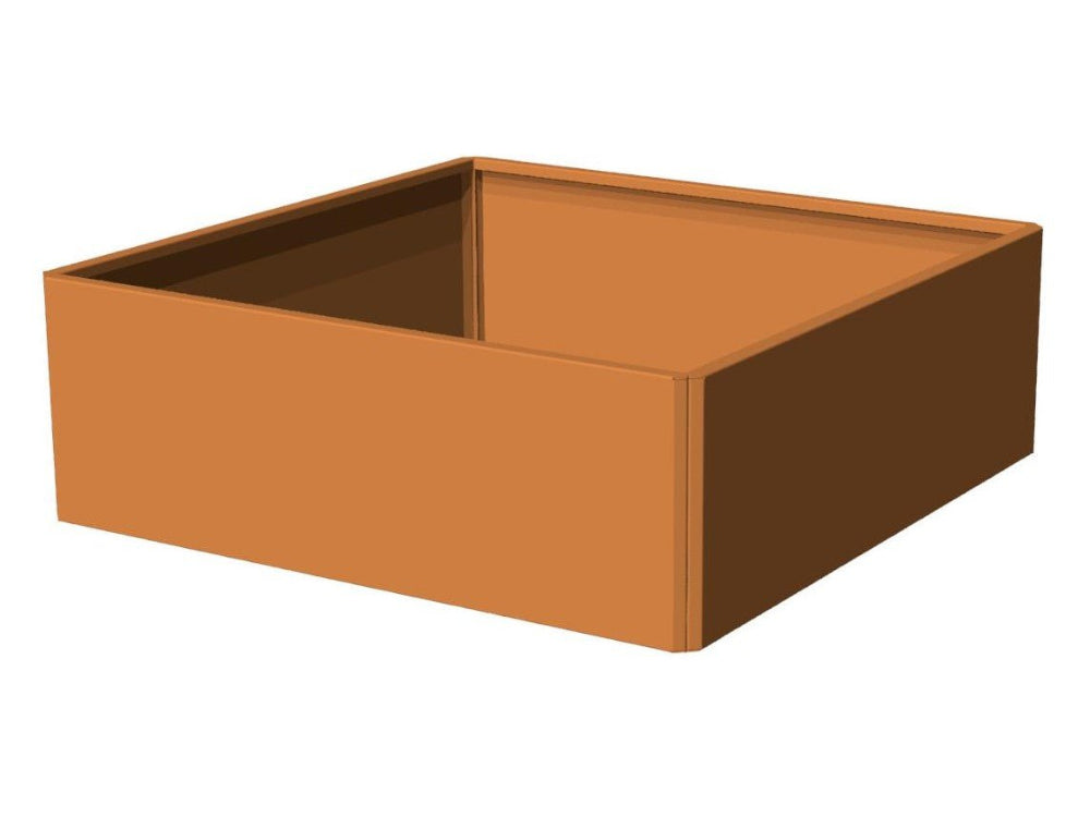 EDGY quadratisches Hochbeet aus Cortenstahl als freistehendes Produkt