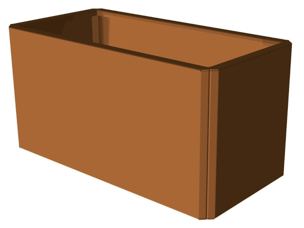 EDGY rechteckiger Pflanzkübel aus Cortenstahl als freistehendes Produkt