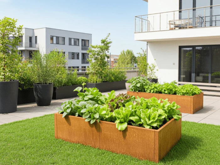 Raised bed corten steel CUBY 150 x 80 x 40 cm