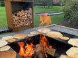 BBQ fire pit grill CUBY corten steel 80 x 80 x 40 cm