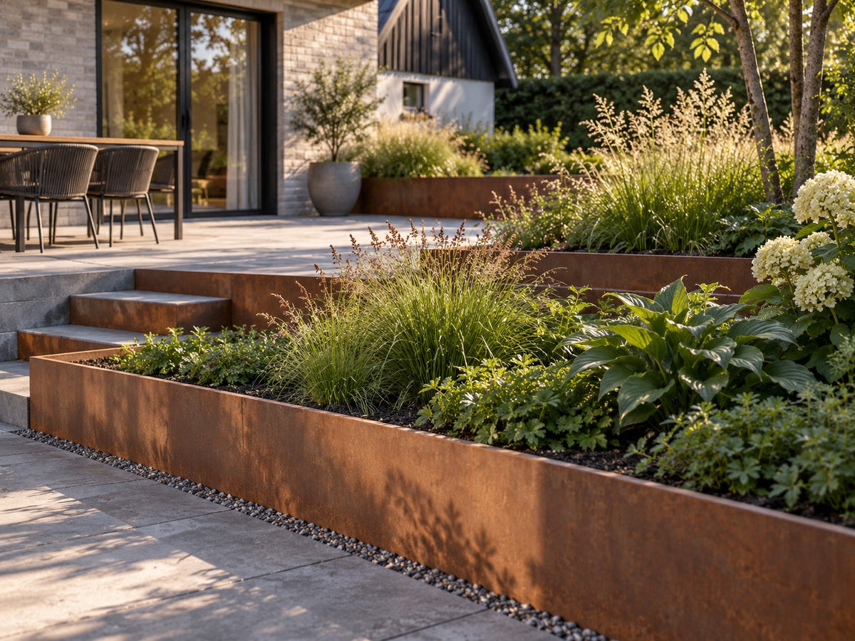 Corten retaining wall