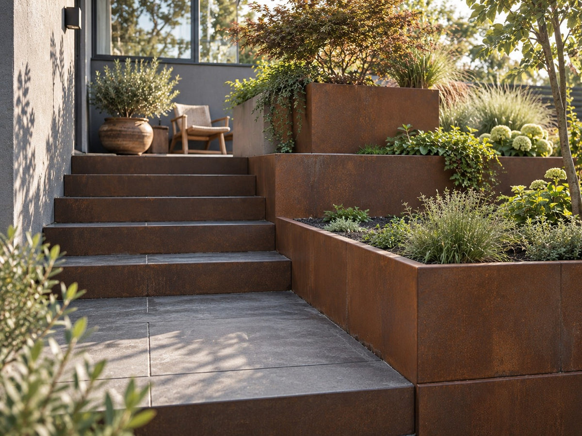 Corten retaining wall
