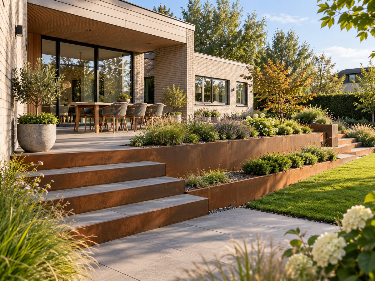 Corten retaining wall