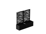 Black lacquered planter box with trellis 150 x 40 x 40 cm