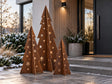 Corten steel Christmas tree – with stars and snowflakes (80 / 120 / 180 cm)