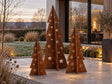 Corten steel Christmas tree – with stars and snowflakes (80 / 120 / 180 cm)