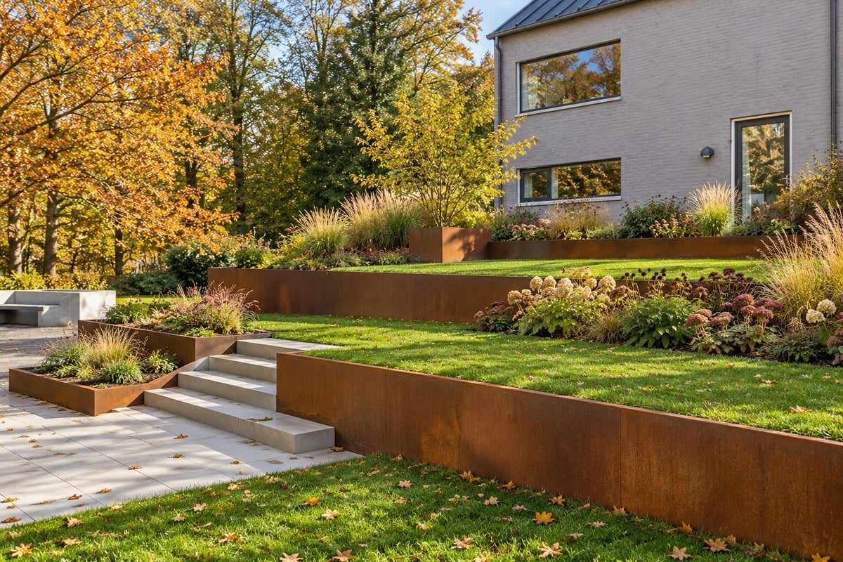 Corten retaining wall