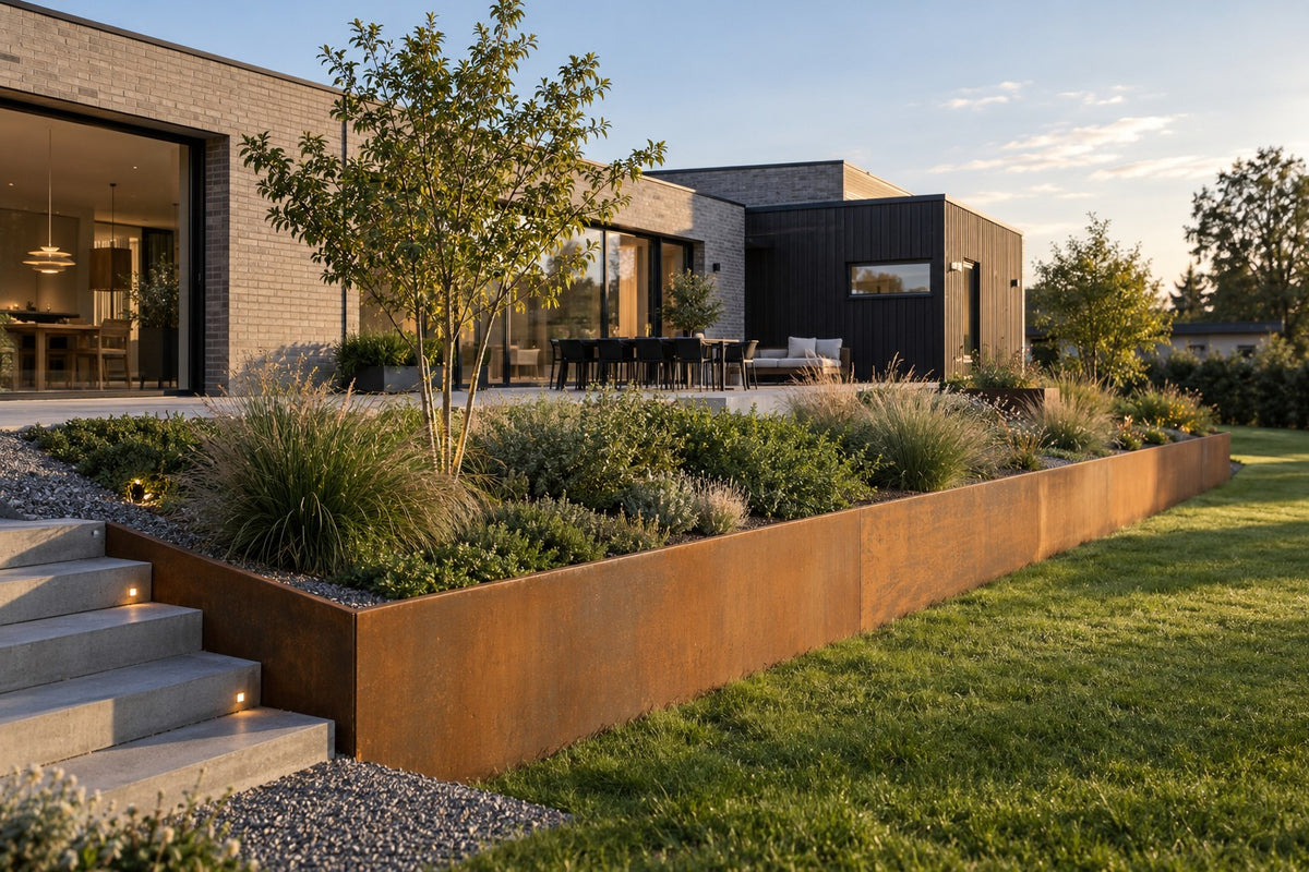 Corten retaining wall