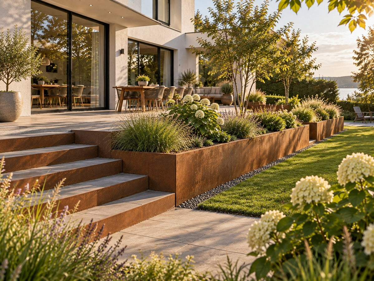 Corten retaining wall