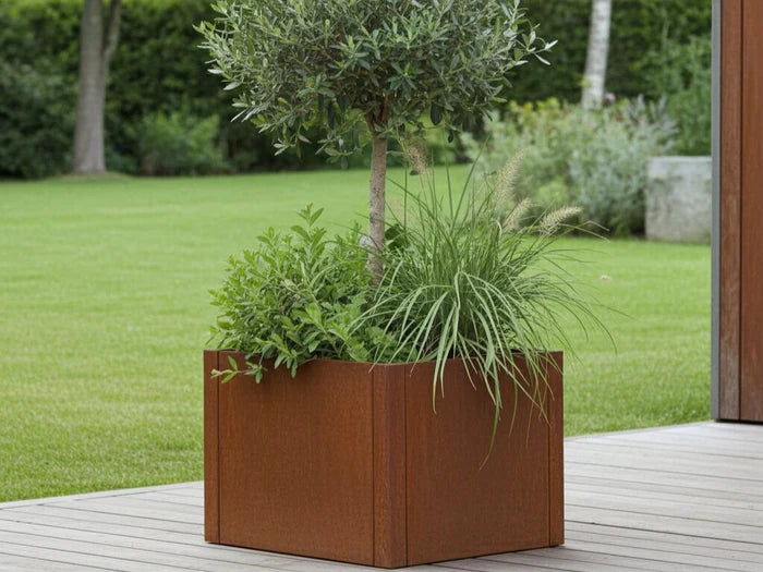 Raised bed corten steel CUBY. W60 x H40 cm, multiple lengths