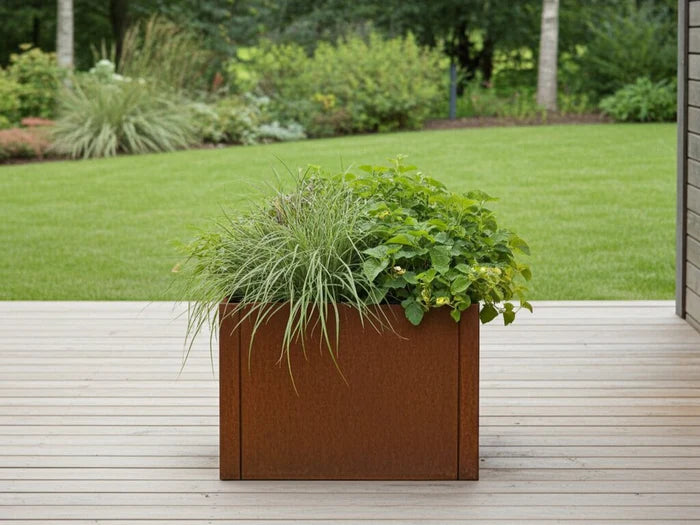 Raised bed corten steel CUBY. W60 x H40 cm, multiple lengths