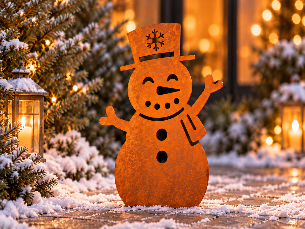 Corten steel snowman – Christmas decoration (35 / 50 / 80 cm)