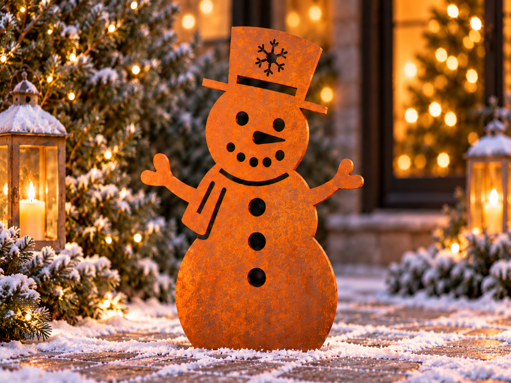 Corten steel snowman – Christmas decoration (35 / 50 / 80 cm)