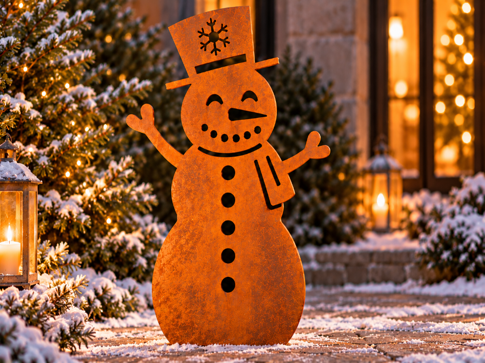 Corten steel snowman – Christmas decoration (35 / 50 / 80 cm)