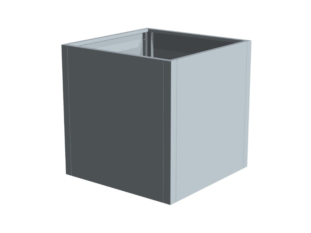 CUBY hoher quadratischer Pflanzkübel aus verzinktem Stahl als freistehendes Produkt