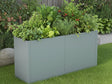 CUBY rechteckiger Pflanzkübel aus verzinktem Stahl als Küchengarten mit Gemüse und Beeren