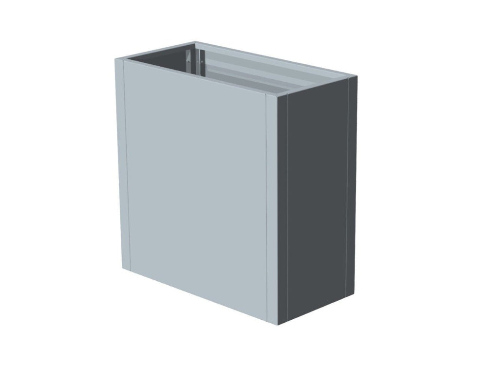 CUBY hoher rechteckiger Pflanzkübel aus verzinktem Stahl als freistehendes Produkt