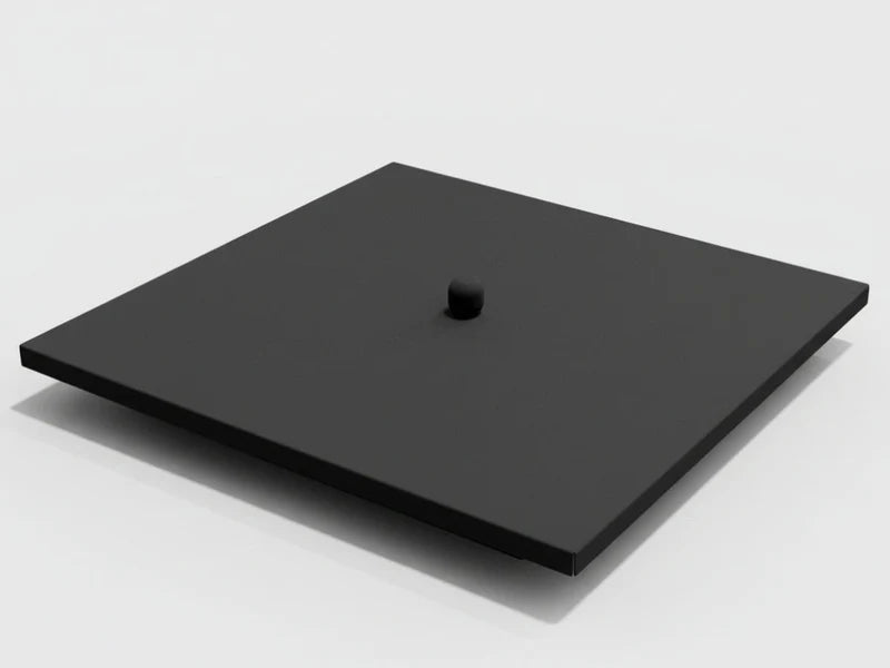 Deckel aus schwarz lackiertem Stahl für Feuergrill