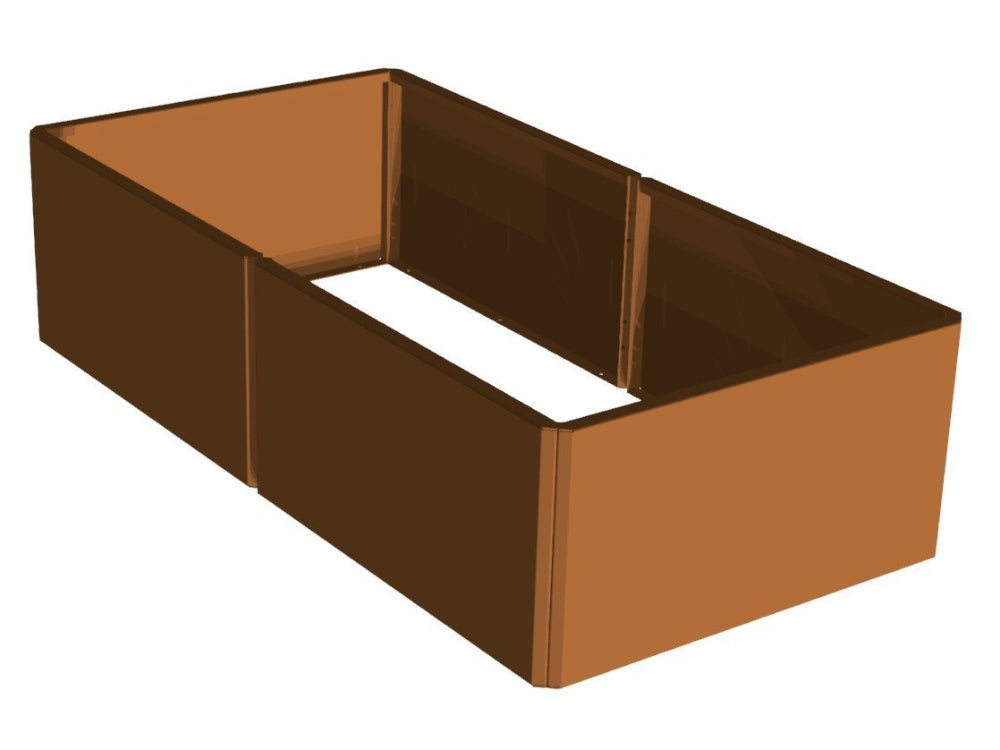 Rechteckiges EDGY Hochbeet aus Cortenstahl als freistehendes Produkt