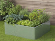 Quadratisches EDGY Hochbeet aus verzinktem Stahl mit Gemüse und Kräutern