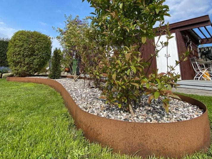 Corten steel lawn edging and garden bed edging - multiple sizes