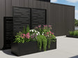 Pflanzkasten mit Rankgitter aus schwarzem Stahl und Stauden