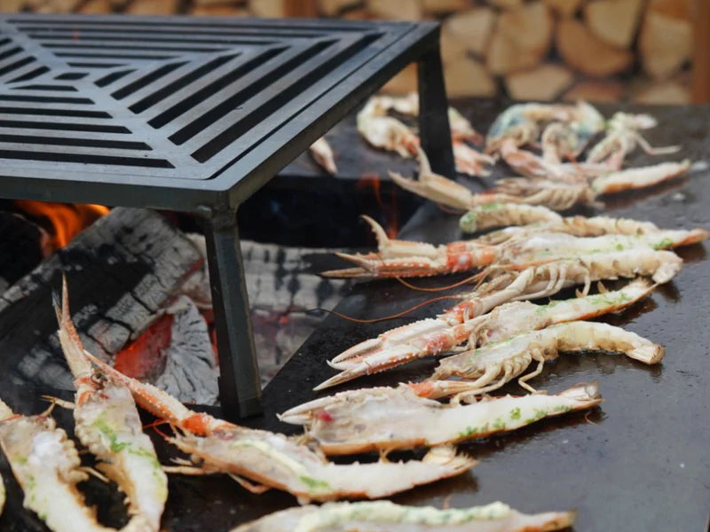 BBQ fire pit CUBY black 80 x 80 x 40 cm