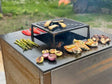 BBQ fire pit grill CUBY corten steel 60 x 60 x 40 cm