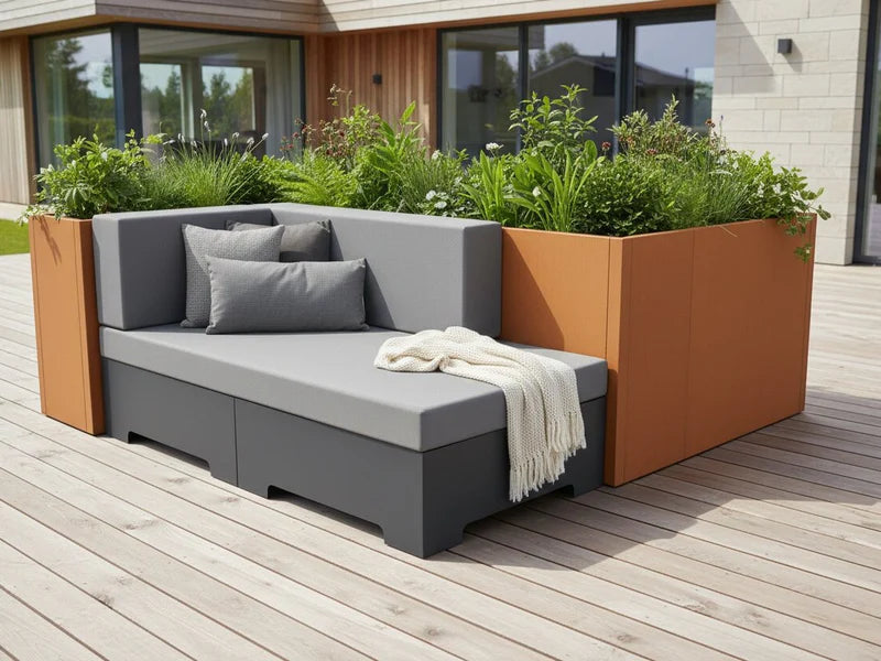 Lounge Sofa Modul aus Cortenstahl