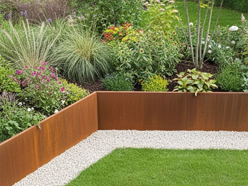 Innenwinkel 45 Grad für Beetkante aus Cortenstahl