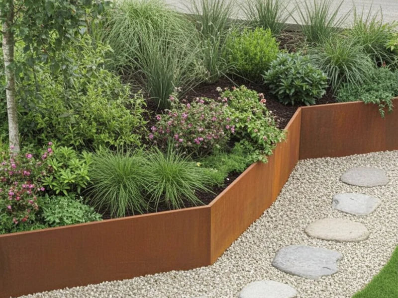 Innenwinkel 45 Grad für Cortenstahl Stützmauer im Garten